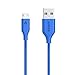 Anker Powerline Micro USB - Charging Cable, with Aramid Fiber and 5000+ Bend Lifespan for Samsung, Nexus, LG, Motorola, Android Smartphones and More (Blue, 3ft)