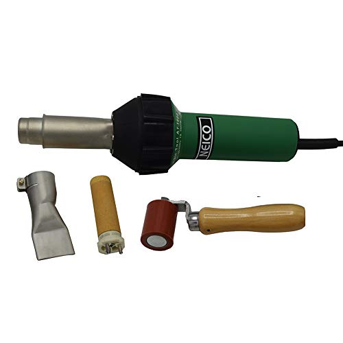 Professional 120V 1600W Intelligent Automatic Cooling Plastic Welder Hot Air Gun For TPO/PVC Single Ply Roofing, Tarpaulin and Banners Welding Heat Gun with 40mm Weld Tip and Silicone Seam Roller