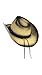 Classic Outback Tea Stained Cowboy Hat w/ Beaded Band - Shapeable Brim