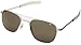 AMERICAN OPTICAL - Original Pilot Aviator Sunglasses with Bayonet Temple and Matte Chrome, True Color Grey Glass Lens