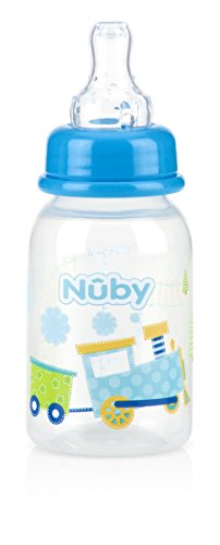 Nuby Printed Non-Drip Bottle, 4 Ounce, Colors May Vary