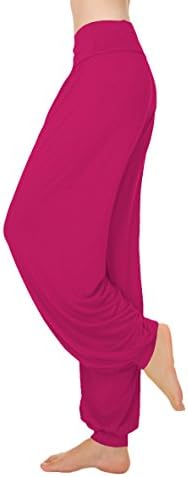 VSVO Dance Women's Purple Red Sports Dance Pants (Large, Purple Red)