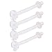 4pcs 14g 9/16 Tongue Rings Bar Jewelry Gauge Bars Retainer Flexible Clear Acrylic Bioflex Silicone O rings Invisible Jewelry