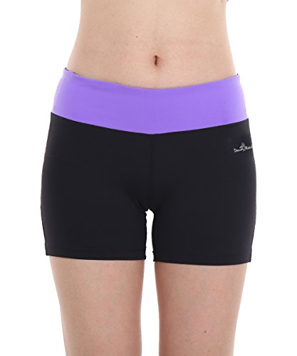 Women's Workout Yoga Running Boy Cut Foldover Shorts Inner Pocket