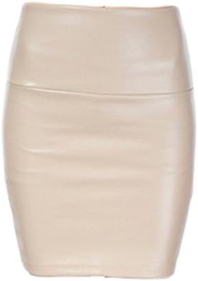 Angkel Womens Bodycon Sexy Skirt High Waist Above Knee PU Faux Leather Mini Skirts