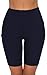 Custer’s Night Yoga Pants High-Waist Tummy Control with Side & Hidden Pocket Navy Blue Lthumb 2