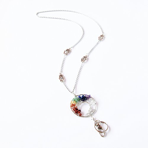 Crimmy Fashion Lanyard for Women, Tree of Life Pendant Necklace Badge Holder, Stainless Steel ID Holder