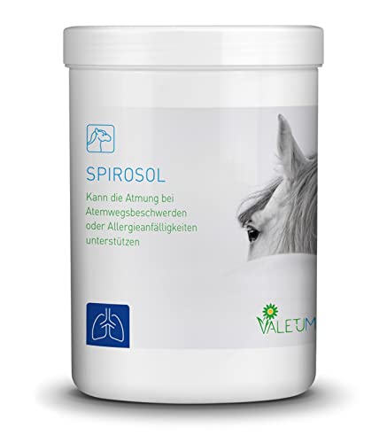 Valetumed Spirosol 750 g - Alimento complementario para Caballos con Problemas respiratorios permanentes, Ayuda a aliviar el espasmo bronquial y Calma, Recomendado por clínicas equinas y Veterinarios