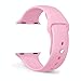 FanTEK Soft Silicone Sport Style Replacement iwatch Strap for Apple Wrist Watch 38mm Models - Small/Medium - Light Pink