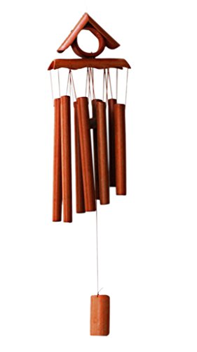 Wind chimes,wooden melody bamboo wind bell, large brown bamboo am…