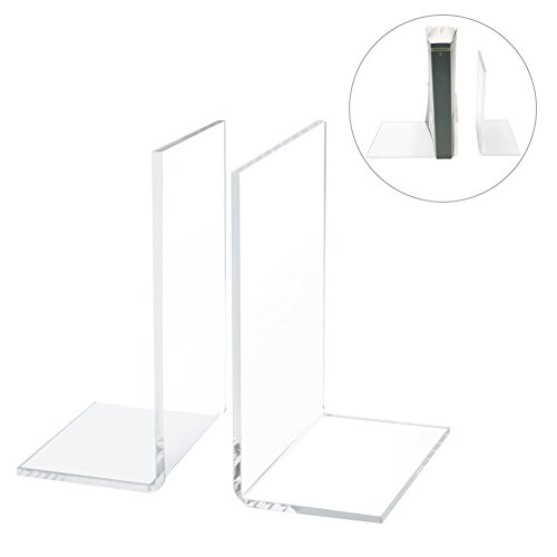 XIAOYU Clear Plastic Bookends (2pack)