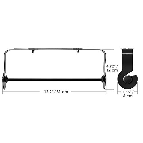 ODesign Adhesive Paper Towel Holder Under Cabinet for Kitchen Bathroom Wall Mount SUS 304 Stainless Steel No Drilling - Black - Thumbnail 3