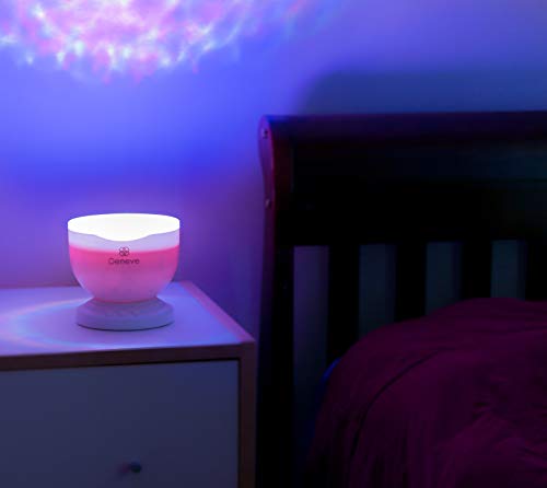 Deneve Ocean Wave Night Light Projector, Projection LED Night Light Lamp with Speaker, Relaxing Light Show for Baby Kids and Adults, Mood Light for Baby Nursery Bedroom Living Room