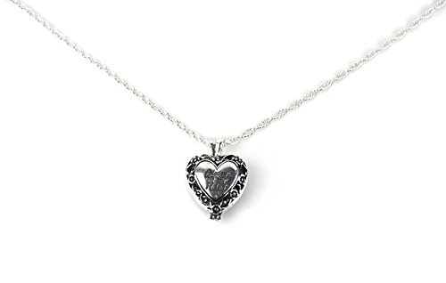 "Always in My Heart" Memorial Urn Locket-Filigree Pewter Tone - Thumbnail 2