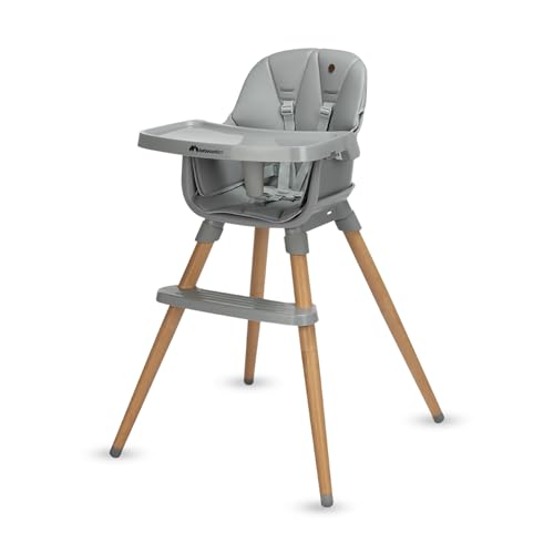 Avista 2, Trona 4 en 1, Trona de Bebé Evolutiva, Asiento Elevador, Silla para Niño Pequeño, de 6 meses a 14 años (de 9 a 60 kg), Cojines Acolchados, Bandeja Ajustable, Tinted Grey
