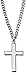 Men's Rhodium Plated Silver Cross Necklace with 24
