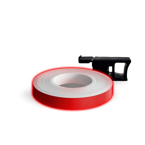 4R Quattroerre.it 10282 Refractive Wheel Stripes with Applicator Tool 7 mm x 6 mt, Red