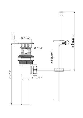 Dura Faucet DF-PU201-VB RV Bathroom Sink Drain Pop-Up with Overflow and Lift Rod Assembly (Venetian Bronze)