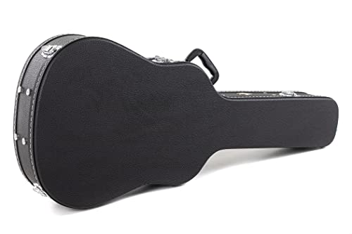 Bsx Gewa Étui Pour Guitare Classique Flat Top Economy - Noyau En Bois - Couvercle Plat - Revêtement En Similicuir Noir Mat - Serrures Chromées - Compartiment Pour Accessoires - Intérieur En Velours Noir