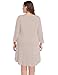 LARACE Women's 3/4 Sleeve Plain Swing Flowy Casual Loose T-Shirt Dresses X-Large Beige