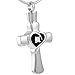 Cross Memorial Urn Necklace for Ashes - Cremation Keepsake Pendant - Funnel Fill Kit Included