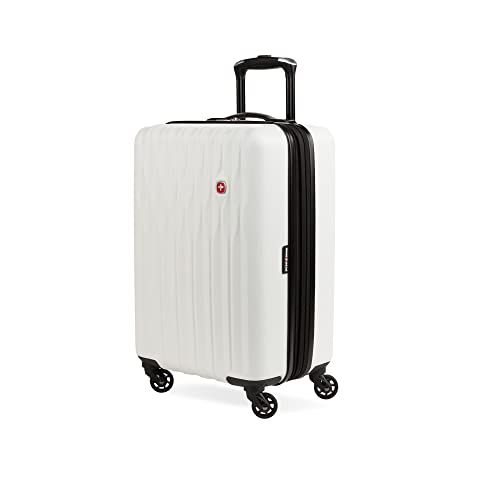 SwissGear 8018 Hardside Expandable Luggage with Spinner Wheels, White, Carry-On…