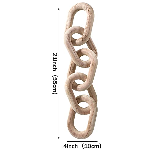 Decorative Wood Link Chain Wooden Chain Decor 5 Link Decoration Chain