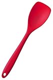 StarPack Basics Range Silicone Spoonula/Spatula Spoon In FDA Grade With Hygienic Solid Coating + Bonus 101 Cooking Tips (Cherry Red)