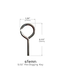 Llave hexagonal estándar de 5 32" con bucle completo, llave Allen para puerta para dispositivos de salida de pánico   Metal macizo