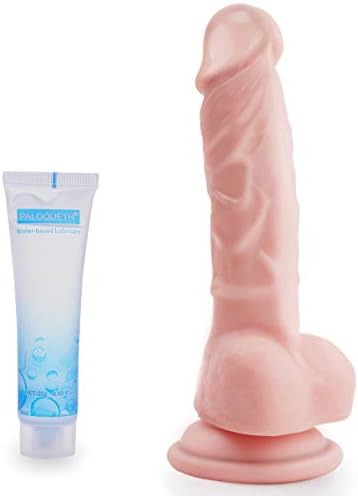 Realistic 6.7 Inch Dil&dó with Strong Suction Cup Base, Bendable Ultra-Soft Cock Waterproof Portable Women & Gay Massage Wand Toy with Lube