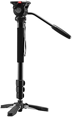Camera Video Tripod Monopod With Fluid Pan Head Quick Release And Tripod Balance Stand Base for DSLR and Video Cameras Camcorders - Shoulder/Carrying Bag Included