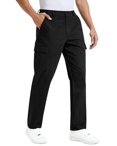 VILIGO Men's Cargo Pants Stretch Work Pants 32" Black 32W x 32L at Amazon