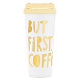 Ban.do HOT STUFF THERMAL MUG - BUT FIRST COFFEE - SPECIAL EDITION, METALLIC GOLD