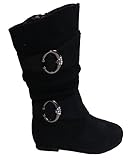New Girls Slouch Comf Tall Midcalf Suede Winter Boots Shoes (Toddler/Little Kid/Big Kid)