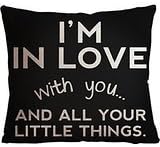 ilkin Decorative Inspirational Quotes cotton Personalized pillow cases, I'm in love - 18 x 18