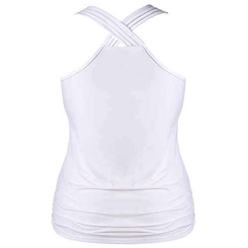 Jushye Women's Summer Vest, Sexy Plus Size Criss Cross Sleeveless Ruched Paint Drip Tank Tops (Multicolor, L) - Thumbnail 2
