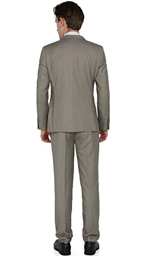 WEEN CHARM Suits for Men,3 Piece Slim Fit Suit Set with 2-Button Blazer,Vest,Pants,Tuxedo for Wedding,Prom,Party,Business Olive Green