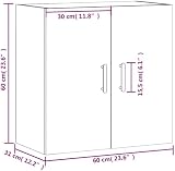 vidaXL Wall Cabinet, Artisan Oak, 60x31x60 cm, Floating Storage Unit view 3