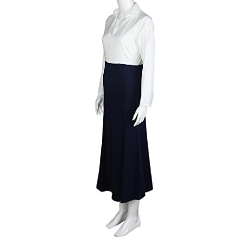 Dress เดรส แฟชั่นชุดทำงาน Party Evening Ball Gown Club Dress เดรส แฟชั่นชุดทำงาน Rukiwa ผู้หญิง Elegant V-Neck Splice Long