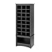 Prepac 24 pair Shoe Storage Rack with bottom shelf, Black