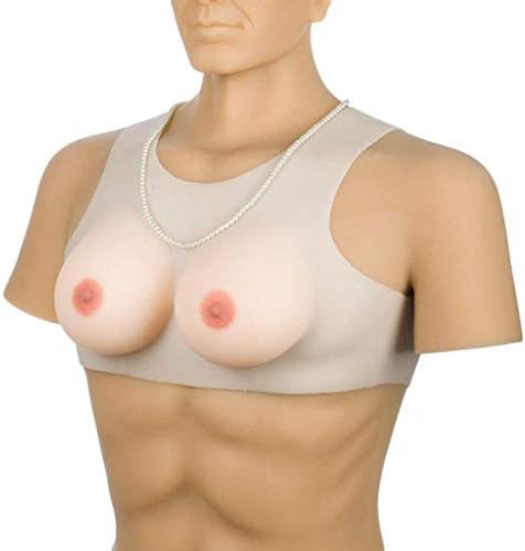 DFChenXi Full Silicone Breast,Cup Enhancement Realistic,Short Style Round Neck Half Body Lifelike Fake Breasts,Skintone Forever (Color : Whitecomplexion, Size : C~cup)