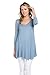 Frumos Womens Tunic Tops For Leggings V-Neck Top Tunic LA-Dusty Blue 2X-Large