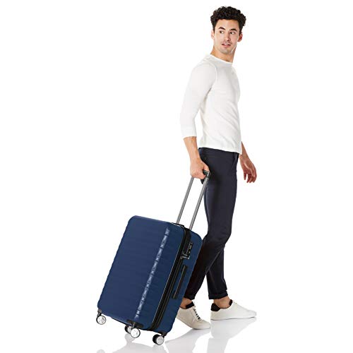 AmazonBasics Premium Hardside Spinner Suitcase Luggage with Wheels, 24
