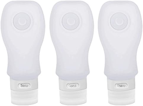 Travel Inspira Silicone Toiletry Travel Bottles Carry on Containers Set BPA Free for Cosmetics 3 oz / 89 ml (3 Pack)