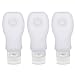 3 Fl Oz/89 ml Silicone Travel Bottles Container Set BPA Free TSA Airline Approved Carry on Luggage Leak Proof Bottle Pack with Suction Cup (3OZ, clear)