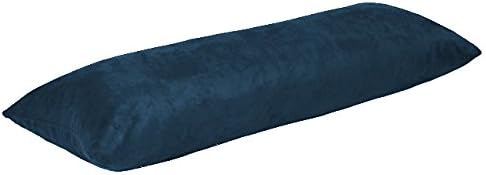 Luxury Faux Suede Body Pillow Cover with zipper enclosure 100 % Micro Suede fabric 21" x 55" (Navy)
