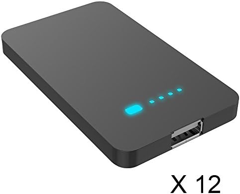 Power Bank, Portable Charger,External Battery, 2400mAh Travel, Camping, Hiking, Business Slim thin Compact with High Speed Quick Charging For iPhone, HTC, Samsung, LG Smart Phones (12 Pack)