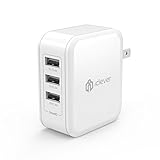 iClever BoostCube 36W 3-Port USB Wall Charger with Foldable Plug (SmartID Tech) for iPhone, iPad, Galaxy, LG, Nexus, HTC and More