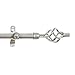 Decorative Window Curtain Rods with Finials, 28 to 48 Inches, 0.75 Diameter - Metallo (Lexus) - Lightweight & Easy to Install, Adjusts Telescopically to Fit Any Window by Achim Home Decor
