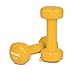 PROMIC 5 lb Hand Weights Deluxe Vinyl Coated Dumbbells (Sold in Pair) - 5 lb, Yellow